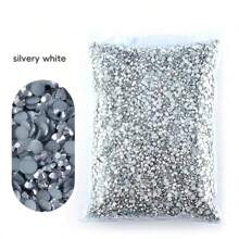 Non Hot Fix Rhinestones 2mm-6mm Silver Bottom Round Resin Flatback Crystal Rhinestone DIY Nail Art Jewelry Garment Decorations
