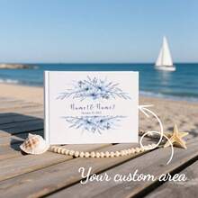 Libro de Mensajes Floral Azul Macaron, Libro de Invitados de Boda Personalizado, Libro de Invitados de Cumpleaños, Libro de Firmas de Recepción Personalizado, Libro de Bendiciones de Compromiso, Recuerdo de Boda para Invitados, Aniversario - Blanco - Ver 4