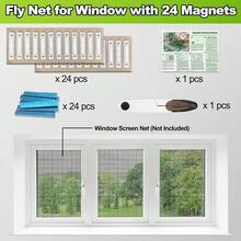 New 24 Pcs Magnetic Strips For Window Fly Screens SelfAdhesive Magnetic Strips Clips PunchFree Universal Strong Magnet For Fly Screens Window Net Insect Screen Mesh Curtains Door Curtains - 24pcs - View 4