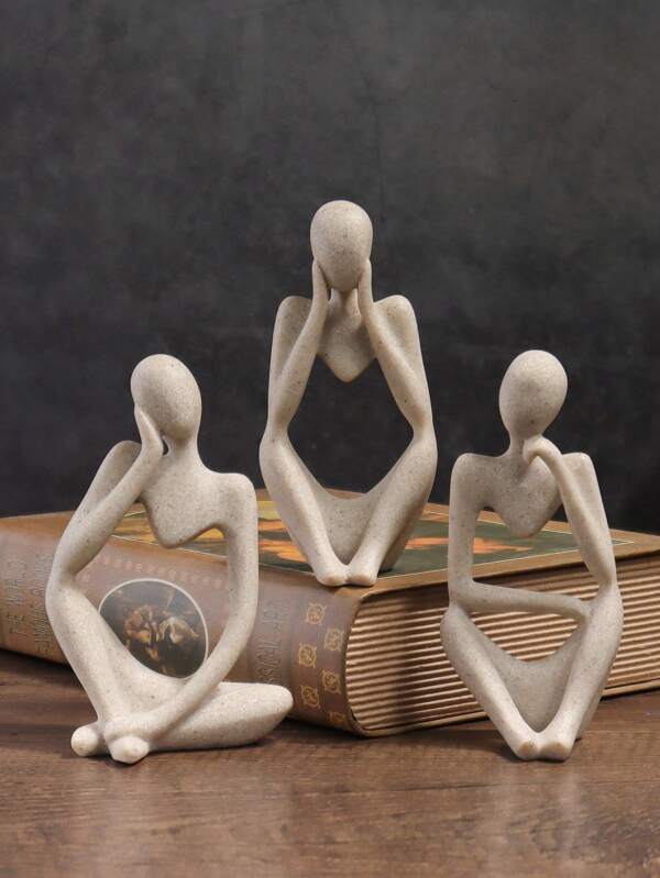 3 pièces Figurines en pose de réflexion, décoration de chambre, décorations de Noël