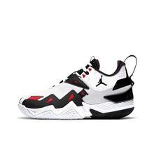 Nike Jordan One Take 1 Westbrook 皮革与编织经典缓震防滑耐用中帮复古篮球鞋，男款，黑/白/红