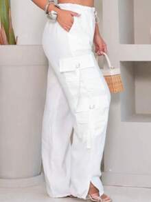 Calça Cargo Feminina 5 Bolsos Funcionais Varias Cores Look Urbano Ao Casual Ícone de Estilo