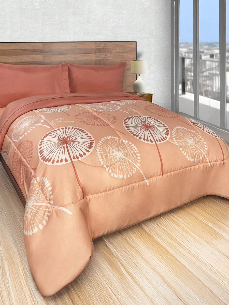 Home Elephant Extra Soft Microfiber Duvet Set For Double And King Size With Sheets Included, Various Models - Orange - View 1