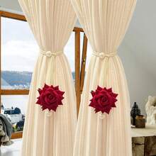 1件/2件装窗帘绑带，仿珍珠装饰玫瑰浪漫窗帘绑带，适用于窗帘、咖啡厅窗帘、门帘，系绳流苏绑带，适合作为送给朋友的特别礼物，送给爱人的独特玫瑰礼物 - 彩色 - 查看 9