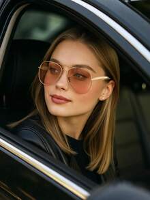 复古飞行员时尚眼镜，男女皆宜，经典70年代方形飞行员时尚眼镜，复古時尚眼鏡，飞行员造型 - 彩色 - 查看 3