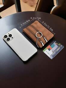 女士零钱包，小型卡包，时尚钥匙迷你零钱包，便携简约钥匙链零钱包，女士钱包，迷你钱包，钱包，钥匙链卡包 - 彩色 - 查看 3