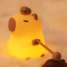 可爱水豚LED小夜灯，萌宠小夜灯，硅胶护理灯，可调光触控Type-C灯，LED软萌床头灯，趣味礼物，小夜灯，可调光硅胶触控床头灯，带定时器，USB充电小夜灯 - 7個顏色 - 查看 7