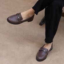 Mocassim Feminino Cafe Sola Tratorada Baixa Clássico Atemporal Casual Loafer Sapatilha Maricotta - Café - Visão 1