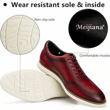 Men's Oxford Shoes Dress Shoes Men's Lightweight Lace-Up Fashion Shoes-20256688 - 紅色-06 - 查看 4