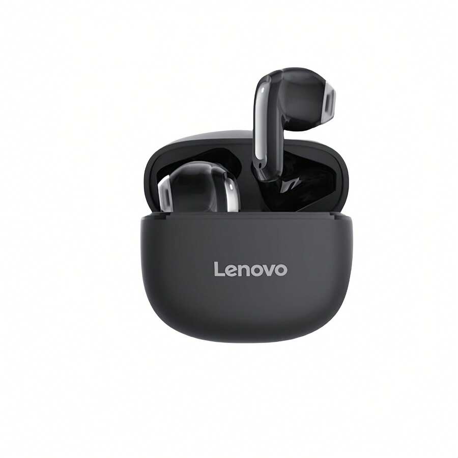 Lenovo Tai nghe Bluetooth EA140 không dây thực sự bán trong tai âm thanh chất lượng cao mới thời lượng pin dài giảm tiếng ồn cuộc gọi 30 giờ ENC âm nhạc trò chơi thể thao điện tử chống nước và chống mồ hôi tai nghe chạy bộ thể thao màu đen - màu đen - Xem 1
