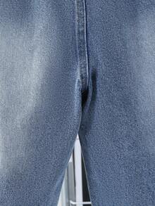 1条休闲街头时尚宽松男童七分长牛仔裤 - 淺色水洗藍 - 查看 7