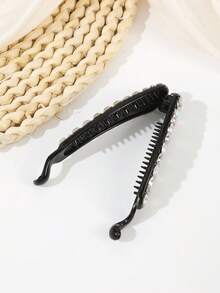 1 件水钻女士发饰，简单香蕉夹马尾辫爪，大尺寸垂直强力夹发夹，爪夹，发夹，发夹，发夹，发夹，学校用品 - 大貝殼白 - 查看 3