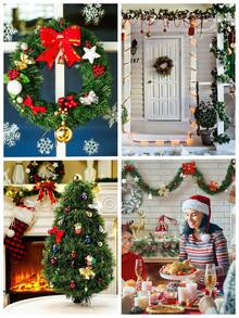 15 mètres Guirlande pour décorations de Noël - Décoration de fête verte douce non éclairée pour une utilisation intérieure ou extérieure - Verdure artificielle de haute qualité pour la maison et le jardin, ou décorations de mariage et de fête, décorations de Noël, décorations de sapin de Noël, décoration d'escalier, couronne, Noël, décoration de Noël pour la maison - Multicolore - Voir 9