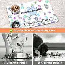1 pièce Tapis d'alimentation pour animaux de compagnie personnalisé - Impression de photo et de nom, doux, anti-dérapant en boue de diatomées, absorbant l'eau, séchage rapide, imperméable et facile à nettoyer - Cadeau exclusif pour les amateurs de chiens et de chats, fournitures pour animaux de compagnie