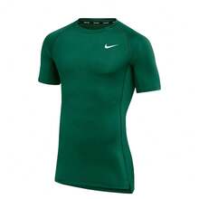 Nike Mens Pro Fitted Compression Short Sleeve Training Tee Shirt - Green - View 1
