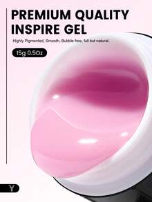 YOKEFELLOW 15克美甲延长胶，裸粉色果冻凝胶，增厚加固指甲，持久耐用，可卸除UV/LED光疗，适合女性美甲沙龙，亦可作为节日礼物。 - 粉色 - 查看 3