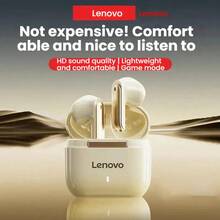 Lenovo Fone de ouvido Bluetooth TA100 semi-intra-auricular 5.4 Air Sense confortável de usar, qualidade de som estéreo HiFi, redução de ruído ativa + modo de jogo ENC, adequado para Apple, Huawei, Xiaomi, Moon Rock White - rocha lunar branca - Visão 4