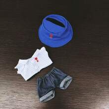 [Solo ropa] Compatible con accesorios Labobo Ropa de 1ra/2da/3ra generación, Camiseta de moda con corazón y rayas, Jeans, Conjunto casual - Multicolor - Ver 9