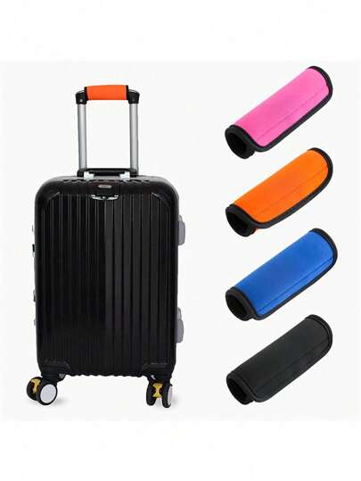 1pc Comfortable Luggage Handle Cover, Portable Reusable Acessory, Solid Color Luggage Cover