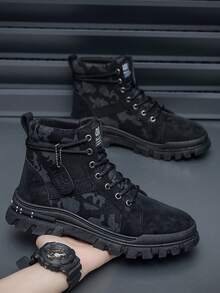 Teens/Adults All-Season Plus Size Boots, Unisex, British Style, Climbing, Travel, Anti-Slip, Durable, Thick Sole, Outdoor Casual Work Leather Boots - Multicolor - View 10