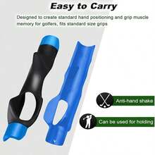 便携式高尔夫握杆训练器和挥杆练习工具 - 轻巧的握杆辅助器，可完美放置手部，改善挥杆节奏和一致性 - 理想的高尔夫配件礼物 - 彩色 - 查看 2