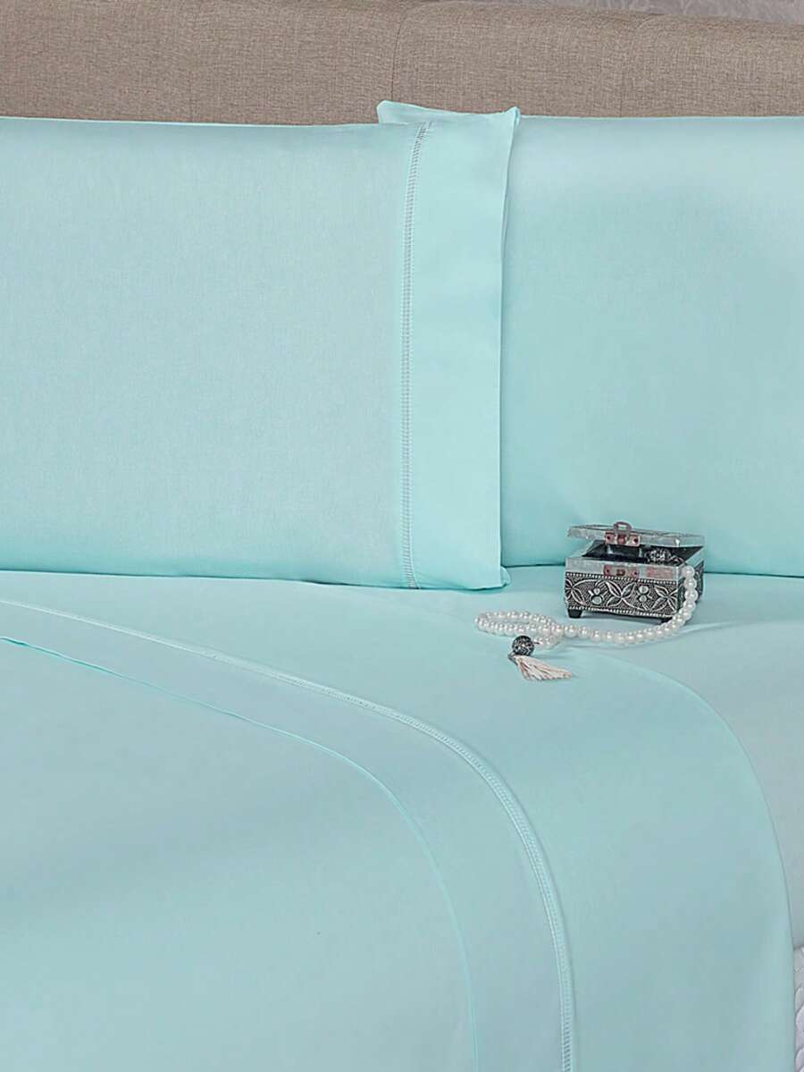 King Size Flat Sheet In Percale 180 Thread Count - Light Green - View 1