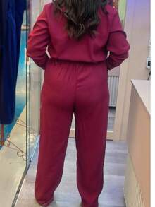 Women's Jumpsuit Formal Long Sleeve Simple Tailoring With Belt Pocket Button Birthday Party Daily