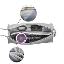 1 bolsa de armazenamento de viagem, bolsa de armazenamento portátil de PU sem odor para secador de cabelo, modelador de cachos