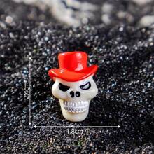 6 Stücke Cartoon 3D Halloween Totenkopf Deko, DIY Kunsthandwerk aus Harz, kleine Ornament-Accessoires