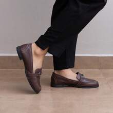 Mocassim Feminino Cafe Sola Tratorada Baixa Clássico Atemporal Casual Loafer Sapatilha Maricotta - Café - Visão 3