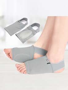 2 件足弓支撑绷带尼龙鞋垫足垫，男女通用足底筋膜炎袜子 - 灰色 - 查看 1