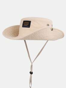 水洗西部牛仔帽，女士抽绳双层厚帽檐遮阳帽，户外钓鱼徒步帽 - 彩色 - 查看 10