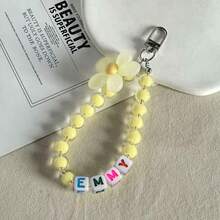 1pc Macaron Color Mixed Pearl/Flower Beads/Letter Bead Bag/Phone Charm Backpack Decor Keychain For Bag - Multicolor - View 16