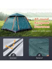 Carpa desplegable impermeable. Carpa automática que se monta rápidamente y fácilmente. Carpa portátil plegable con toldo y ventana, adecuada para acampar al aire libre y para la playa.