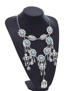 1 pièce Collier long style vintage européen et américain multicouche avec glands, accessoire de mode pour resort balnéaire