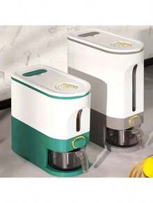 TAIMASI 22 Lbs Rice Dispenser, Rice Container With Measuring Cup, Upgraded Lid Time Dials & Built-In Fresh Box Rice Container Storage For Home Kitchen Pantry Stores Rice 22/11Lbs Green Gray Transparency - Perfect For Thanksgiving, Christmas, New Year's, And Mother's Day Cooking And Gifting - Gray - View 8