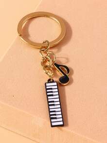 1 件男女通用乐器电子键盘钥匙扣，音乐爱好者礼物吊坠钥匙圈学校汽车配件可爱哥特 Y2k - 黑與白 - 查看 3