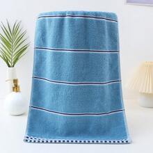 1pc Cotton Striped Design Gift Towel, Simple Solid Color/Thick & Soft/Antibacterial Quick-Drying/Strong Absorbency, Suitable For Home Bathing/Holiday Gifts/Hotel Essentials - Multicolor - View 24