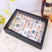 1 Piece Of 36/100-Position Ring Jewelry Box With Lid, Earring Jewelry Tray, Pendant Box, Display And Storage