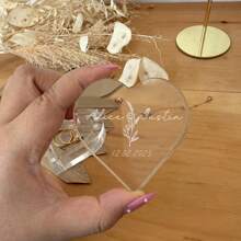 Personalisierte Laser-Gravur Hochzeitsring Box, Liebesring Box, Acryl Ring Box, Herz-förmige Hochzeitsring Box, transparente Verlobungsbox