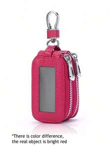 1pc Portable Fashionable Pu Car Key Bag,Mini Wallet,Large Capacity Key Case Double Layer Waist Hanging Universal Zipper Key Bag With Key Ring And Key Chain Bag Christmas Gifts,Teacher's Day,Valentine's Day,Birthday,Christmas,And Any Special Occasion - Multicolor - View 17