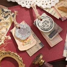 100 tờ giấy phong cách cổ điển, giấy scrapbook thẩm mỹ cổ điển chất lượng cao, giấy nền thủ công trang trí, thích hợp cho DIY, sổ kế hoạch, scrapbook, đồ dùng học tập, trở lại trường - Nhiều màu - Xem 6