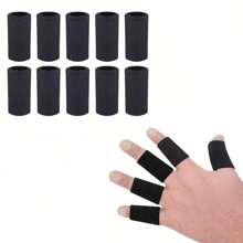 10 Convenient And Practical Black Finger Guards, Simple , Effectively Protecting Fingers, Easy To Clean And Reusable,Essential For Family/Outings - 黑色-10pcs - 查看 11
