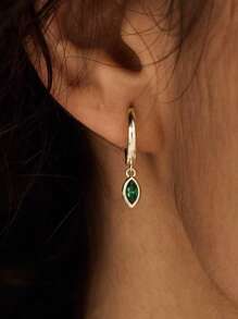 1 pezzo di orecchini a pendente personalizzati con foglia e pietra natalizia, orecchini da tutti i giorni, orecchini a goccia con diamanti, regalo di compleanno, regalo per la nonna, regalo della festa della mamma