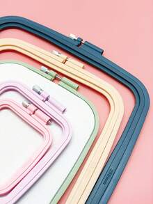 Rectangular Embroidery Hoop Set, 5 Sizes, ABS Plastic Cross Stitch Frames, Suitable For Sewing, Needlework And Embroidery Projects, Multi-Color Packaging - Multicolor - View 1