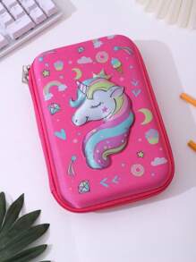 Large Capacity Multi-Functional Stationery Box With Random Zipper Pull, Essential For Back To School