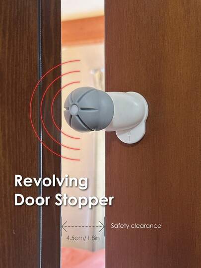 1pc Rotating Door Stopper, Door Pinch Guard, Adjustable Door Guard Door Stop, Finger Pinch Guard, Door Stopper, Door Gap Safety Door Stopper, Cushion Door Blocking, Silencer, Keep Doors Open, Prevent Finger Pinch Injuries, Protect Fingers From Getting Pinched In Doors.