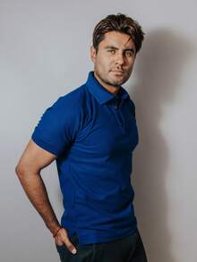 Playera Polo Hombre Casual Azul Oscuro Manga Corta Algodón Suave Cómoda Ligera Oficina Formal Informales Elegante - Azul eléctrico - Ver 4