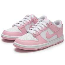 Nike 青少年低筒運動鞋 粉紅透氣 繫帶休閒鞋DUNK LOW橡膠底耐磨 運動鞋日常旅遊鞋板鞋FB9109-125 DUNK LOW (GS) - 白/中柔粉 - 查看 6
