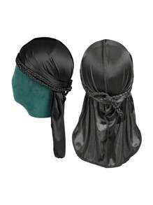 1 buc. Pălărie de pirat cu coadă lungă, stil nou hip-hop Durag, satin, imitație de mătase, stil hip-hop Durag